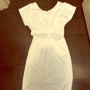 White cutout T-shirt dress